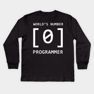 World number 0 Programmer - Funny Developer Kids Long Sleeve T-Shirt